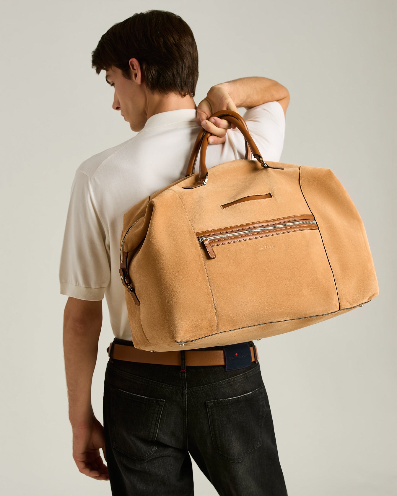 Kiton Bags Weekender Wildleder Cognac 50x35cm TU