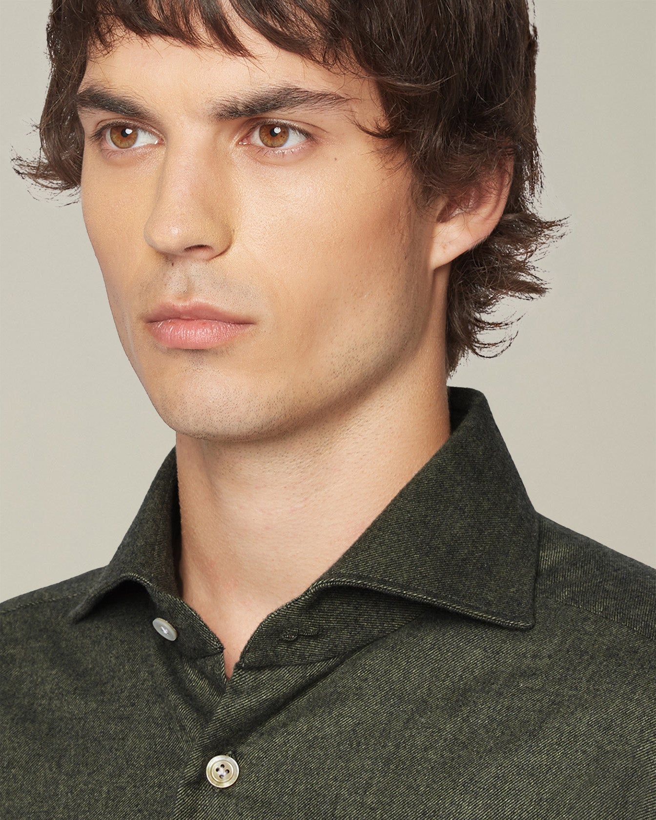 Kiton Shirts Hemd Flanell Baumwolle Perlmuttknöpfe