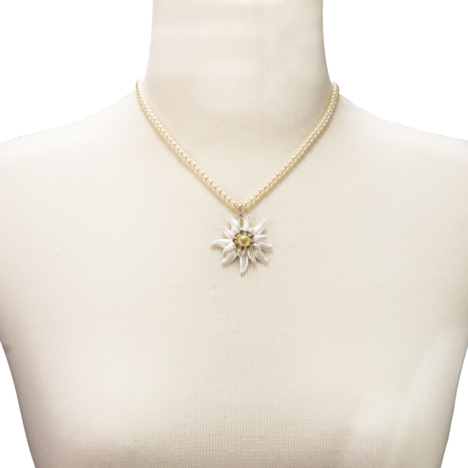 Alpenflüstern DAHEIM Perlenkette Greta Creme-Weiss Edelweiss