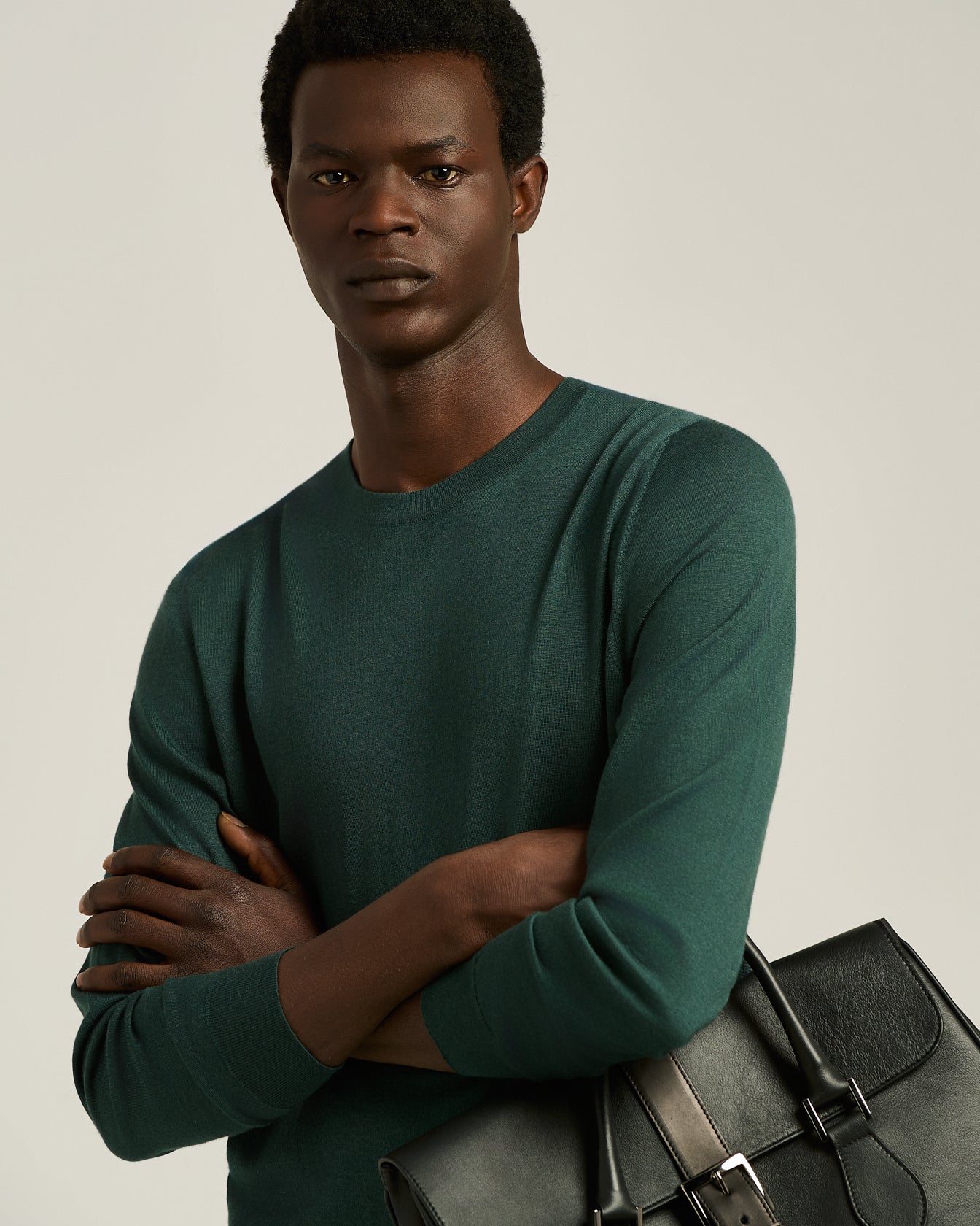 Kiton Knitwear Cashmere Silk Pullover grün Crewneck