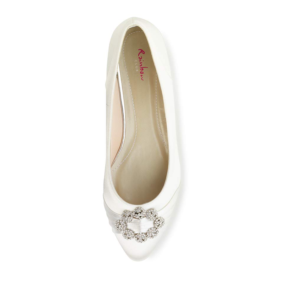 Rainbow Club Essentials Dulcie Ballerina Ivory Satin flach