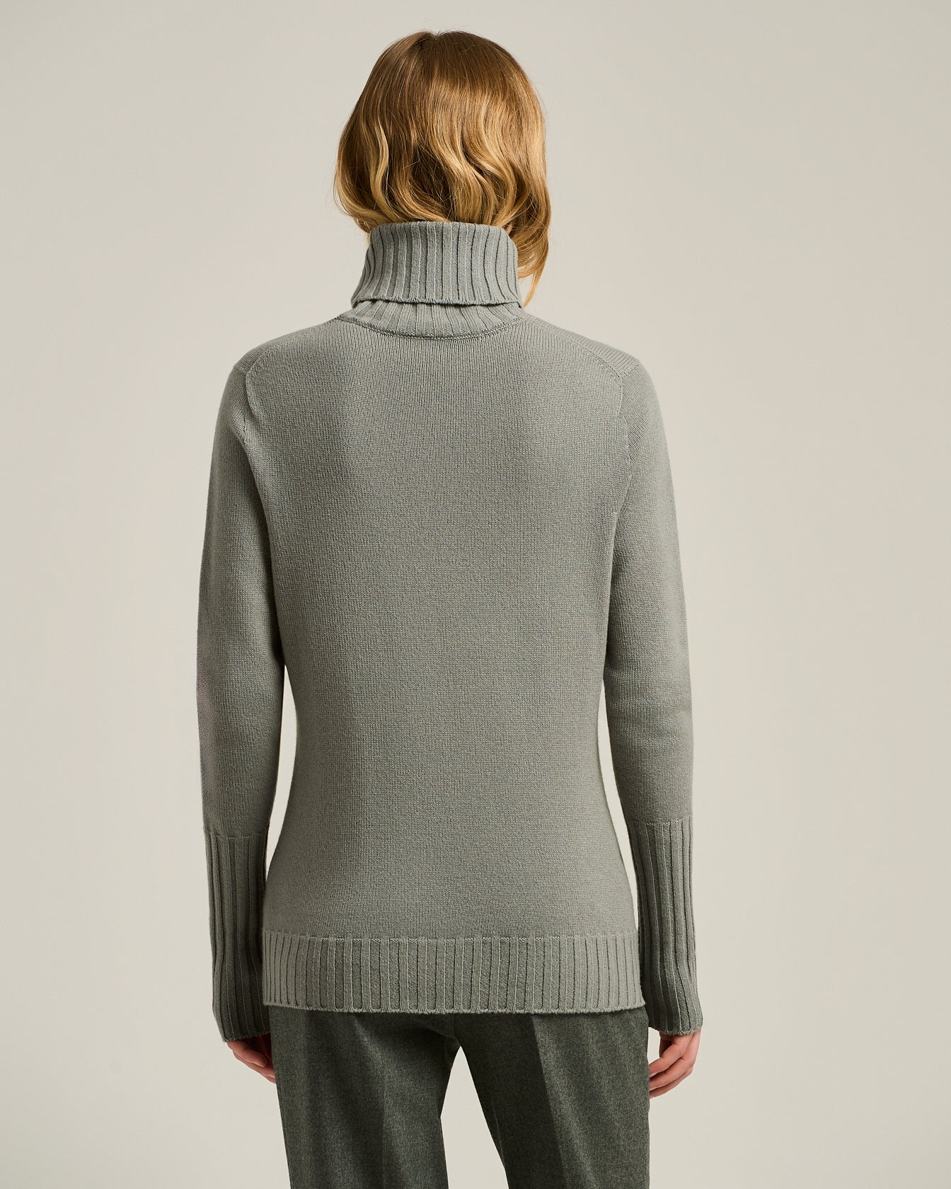 Kiton Knitwear LIGHT GRAY CASHMERE TURTLENECK Pullover