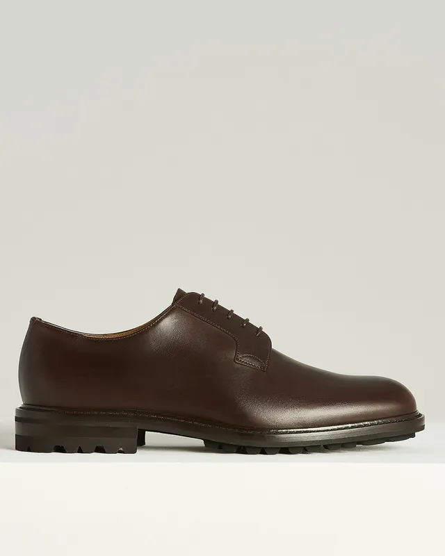 Kiton Shoes dunkelbraune Derby Lederschuhe Profilsohle Gr.42