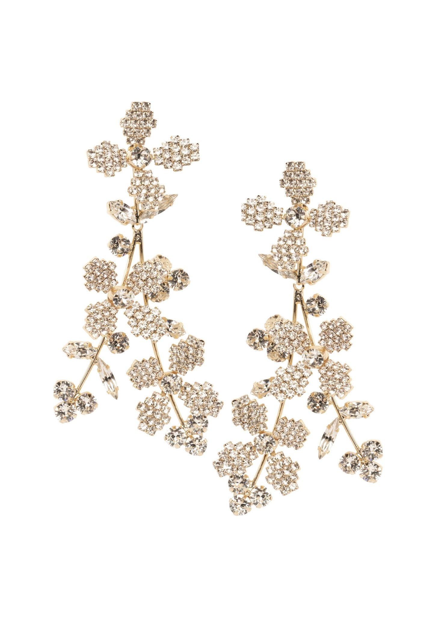 Elizabeth Bower Budding Cascade Ohrringe Rhodium Kristall