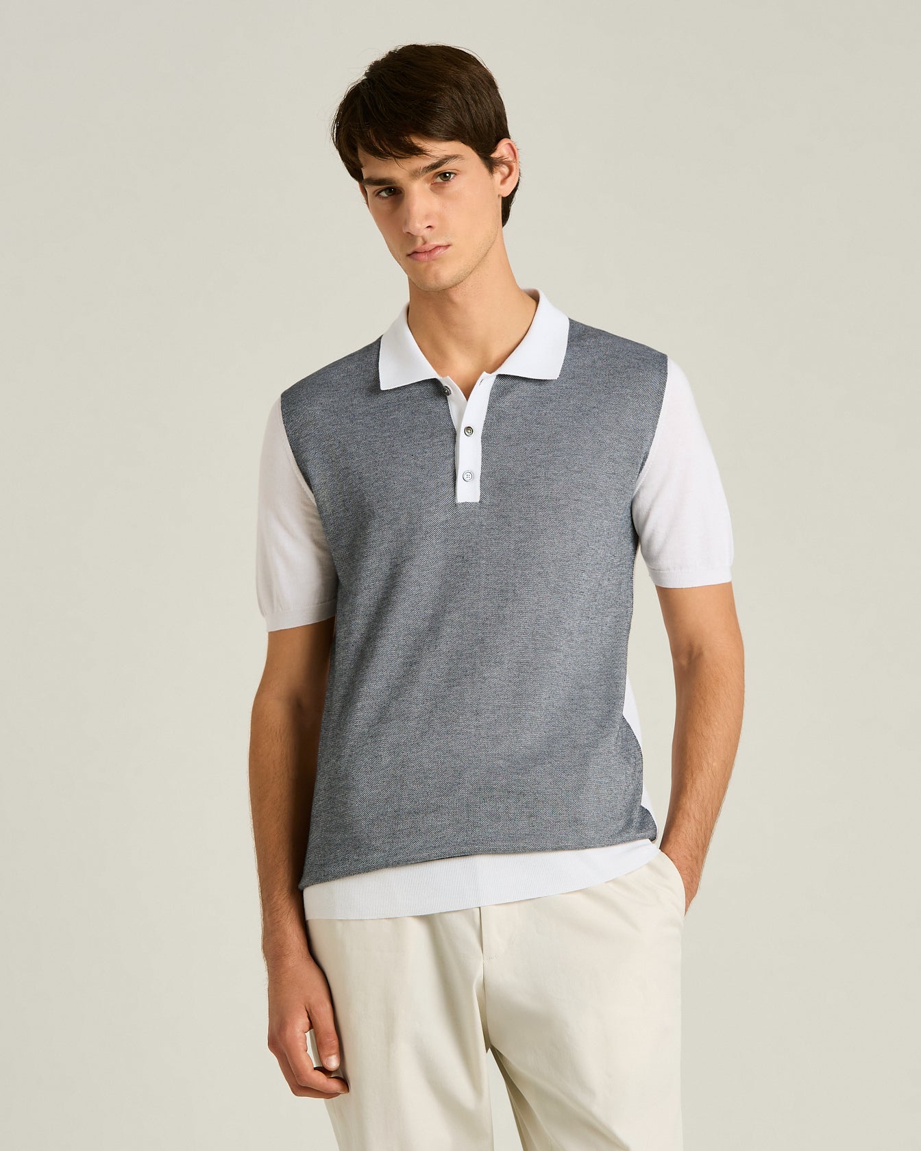 Kiton Polo T-Shirt Baumwolle Kontrast Herren Polohemd