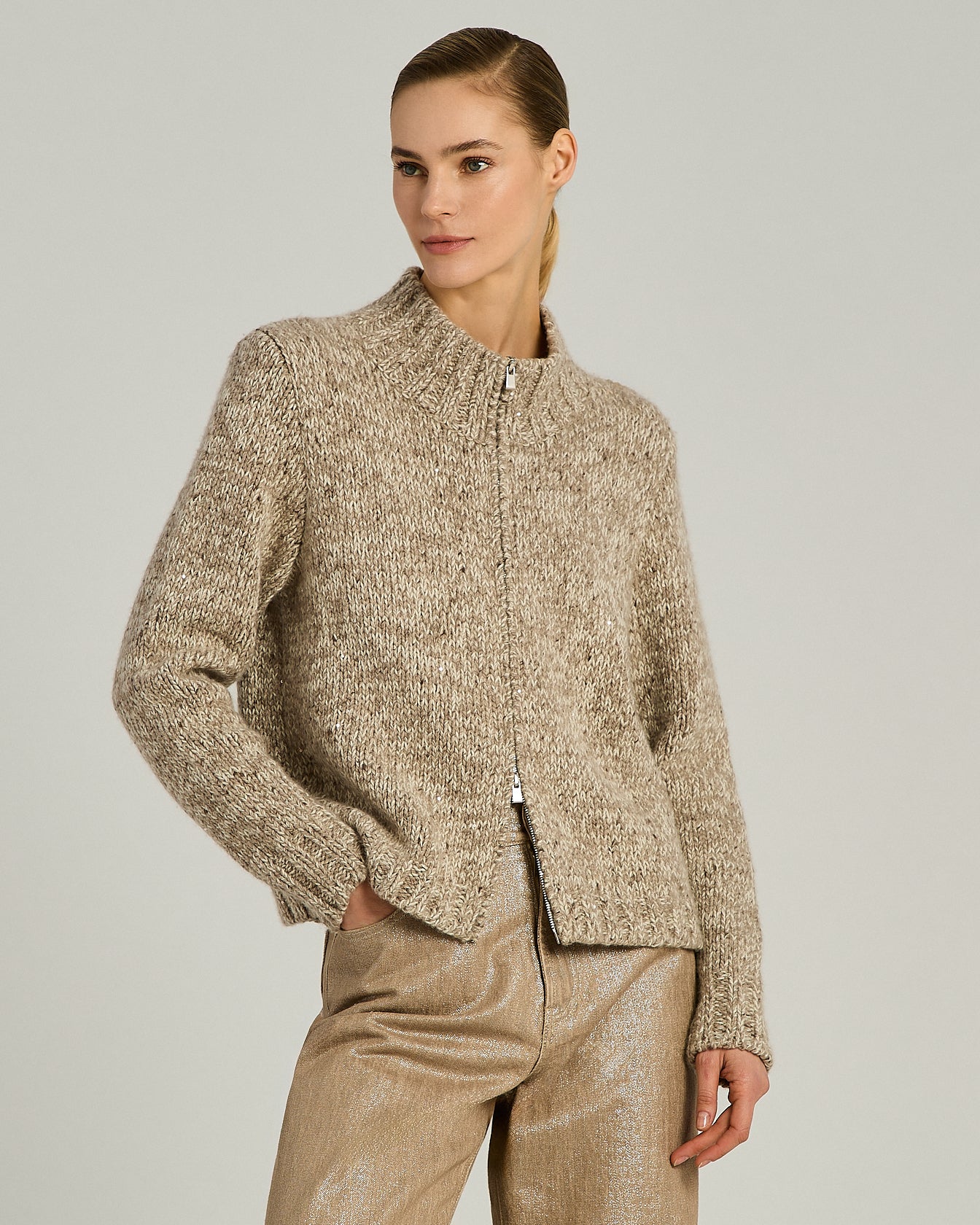 Kiton Knitwear Cashmere Cardigan Strickjacke beige-cream 48