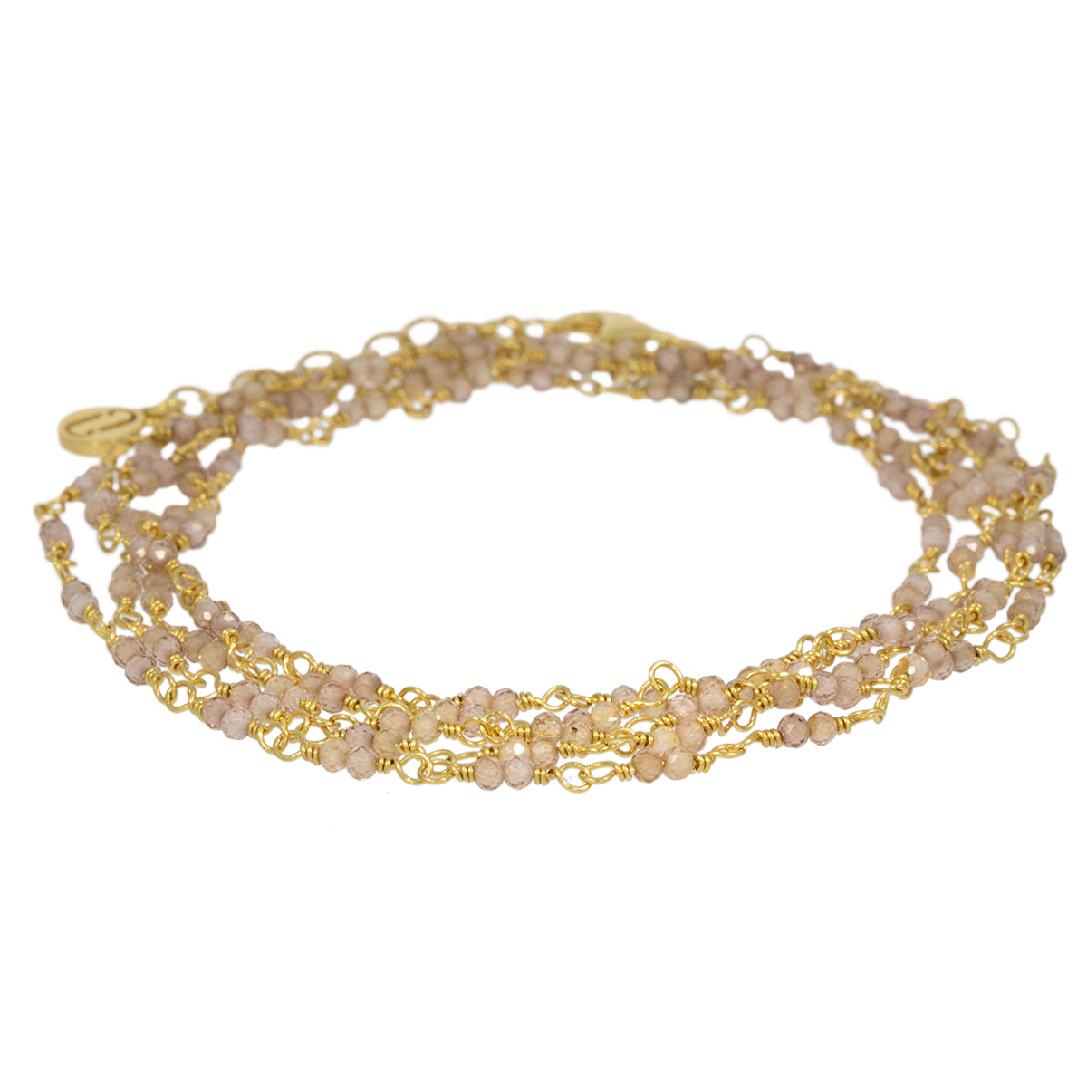 Juvelan Champagne Chameleon Wickelarmband Gold mit Zirkon