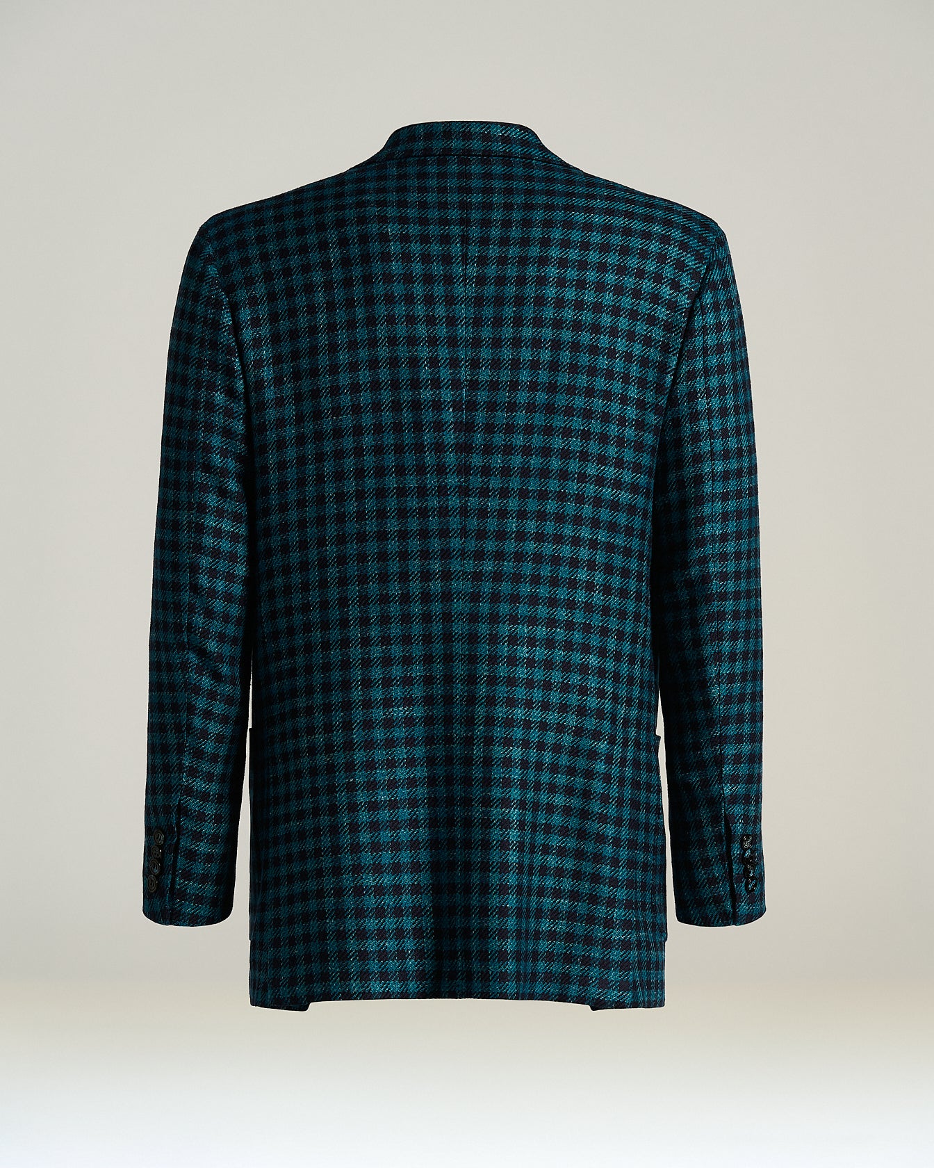 Kiton Jackets Sakko grün Karo Kaschmir Wolle Seide Leinen