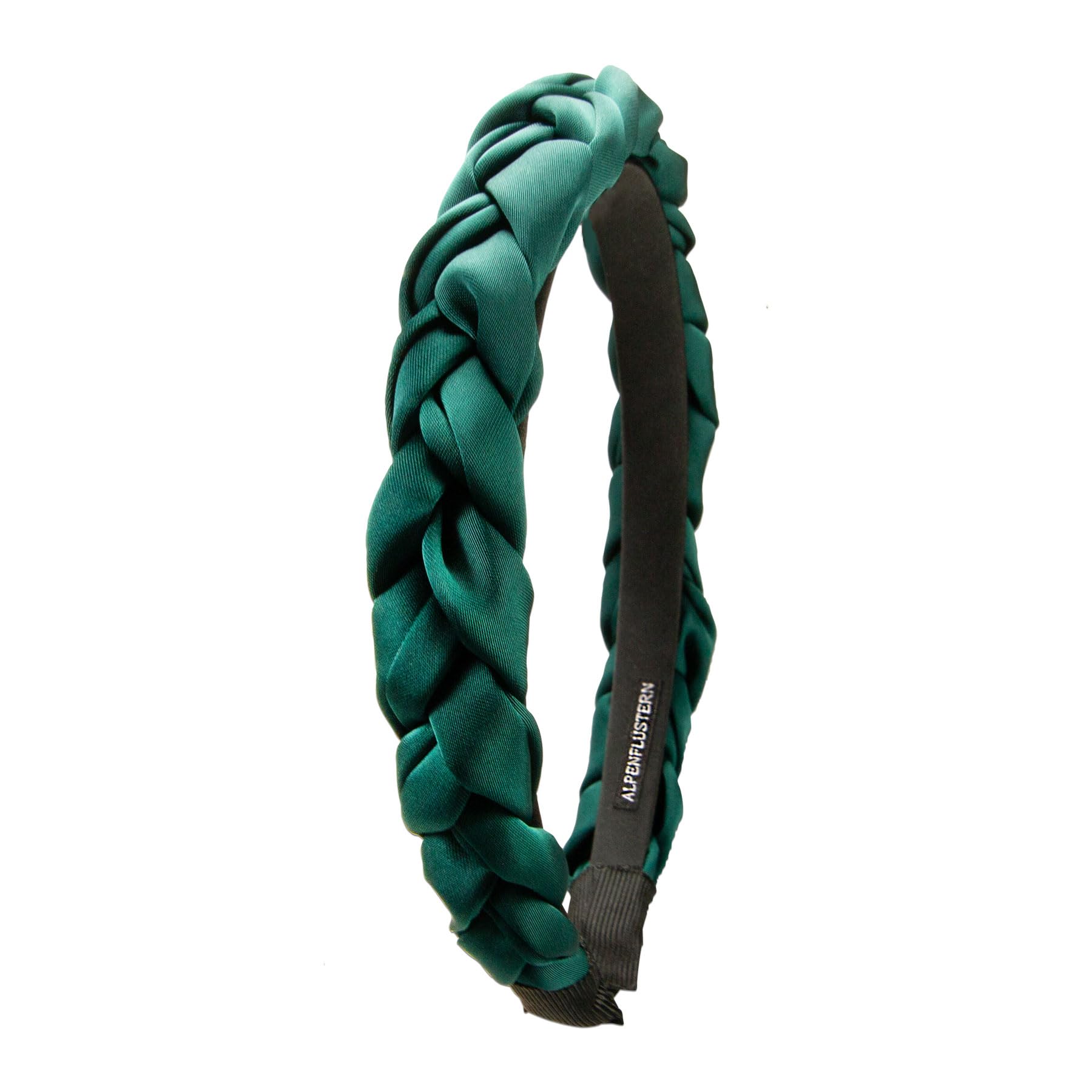Alpenflüstern DAHEIM ADV164 Haarreif Satin blau Flechtoptik schmal