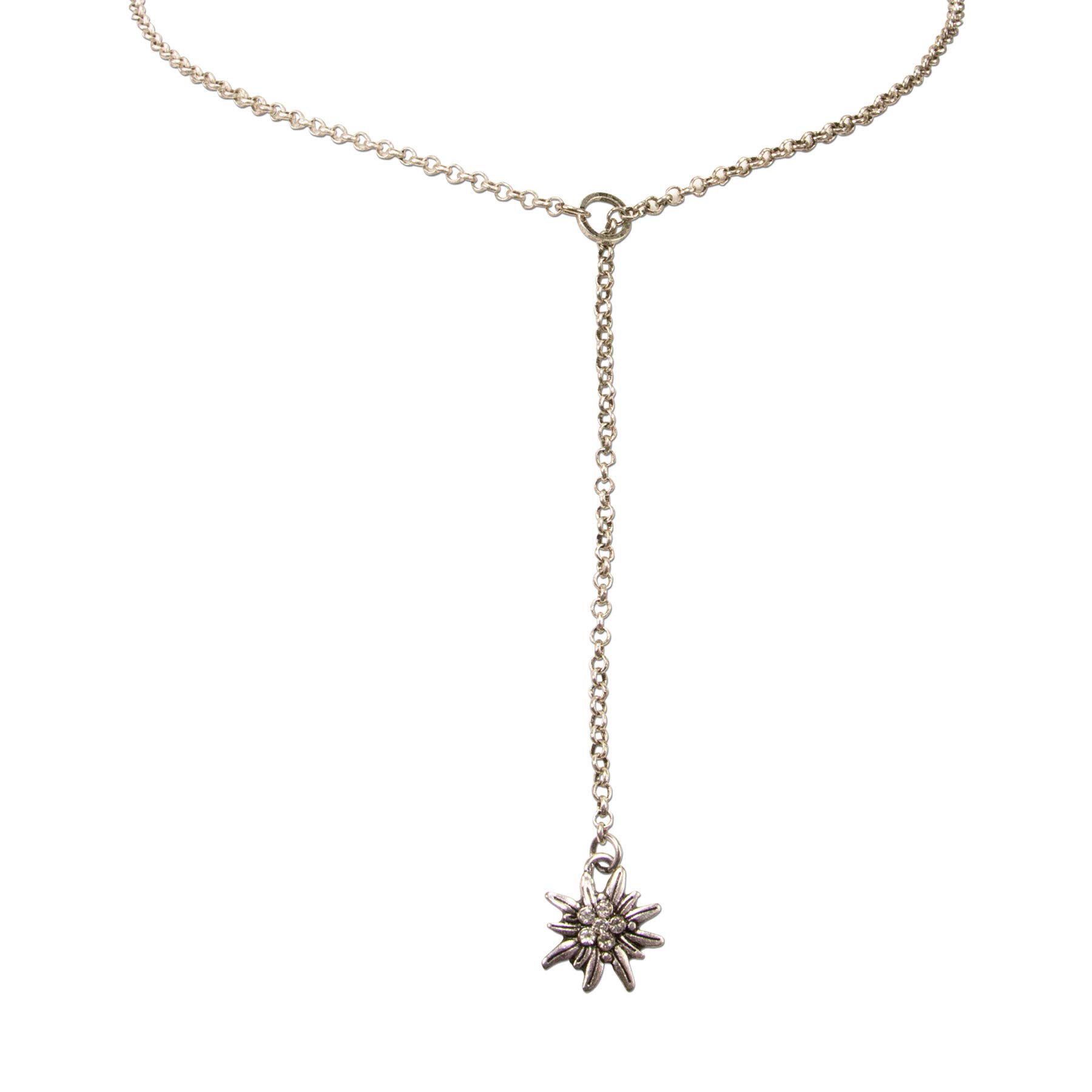 Alpenflüstern DAHEIM DHK232 Y-Halskette Edelweiss antik-silber