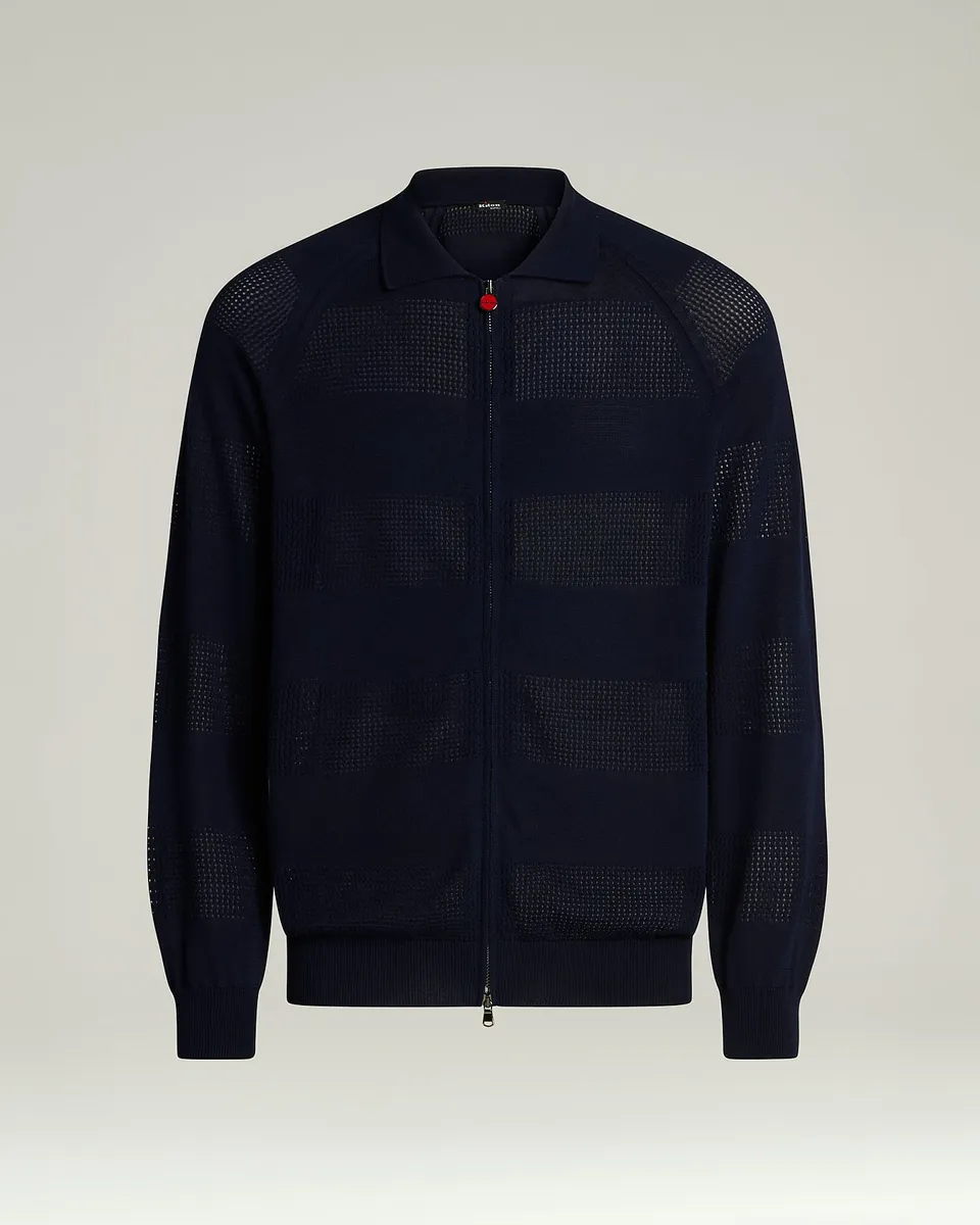 Kiton Bomberjacke Baumwolle Reissverschluss Langarm