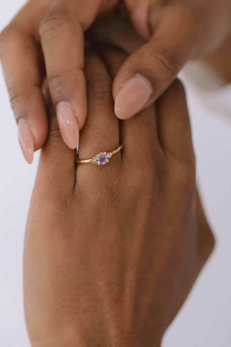 Juvelan Vienna Ring Amethyst Silber Weißtopas