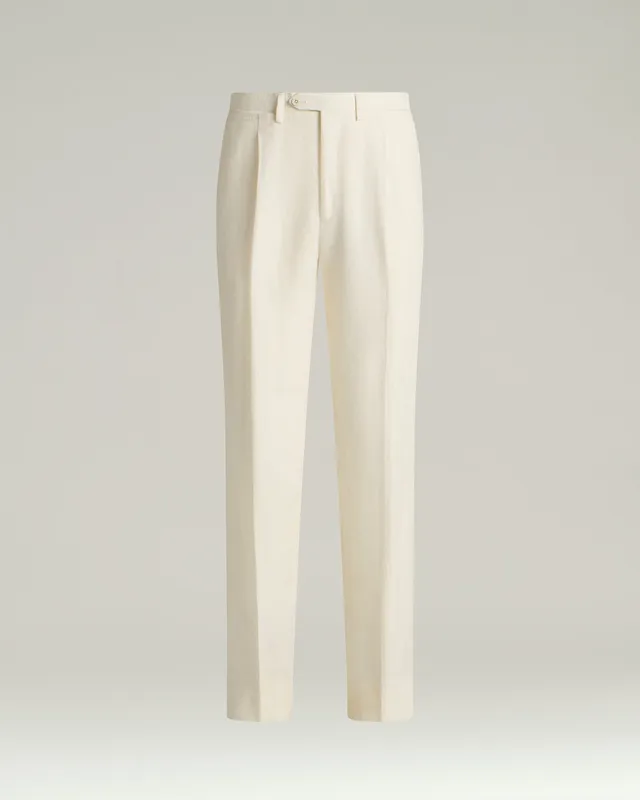 Kiton Trousers Leinenhose weiß rein Gr. 50