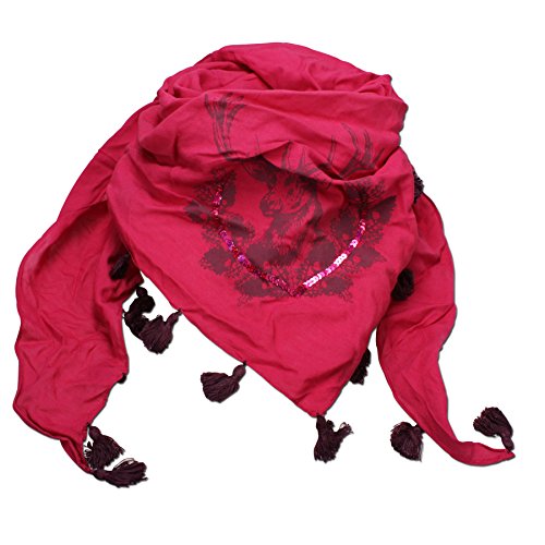 Alpenflüstern DAHEIM Dreieckstuch Hirsch pink-fuchsia