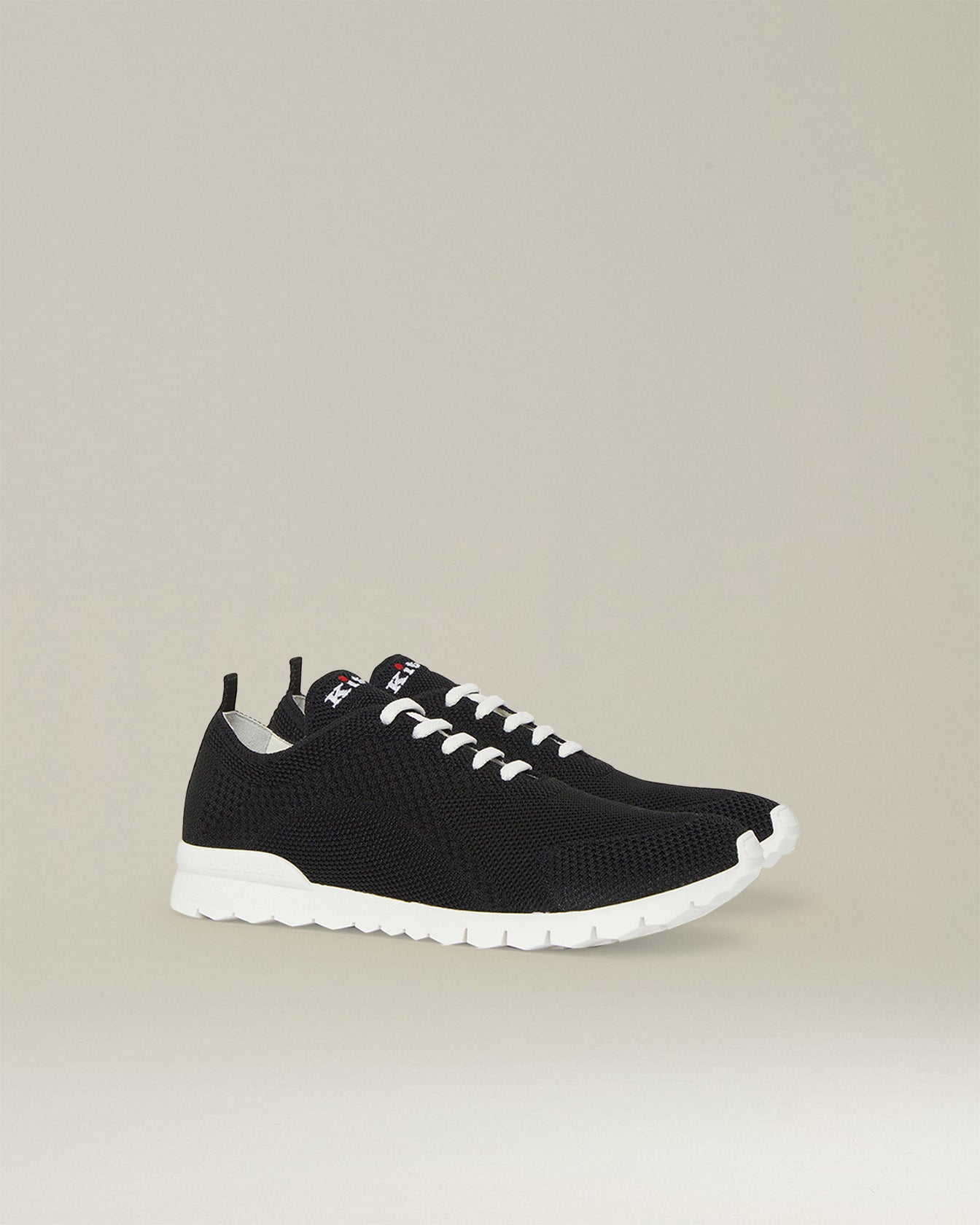 Kiton Black Stretch-Knit Fits Sneakers Schwarz Gr. 42