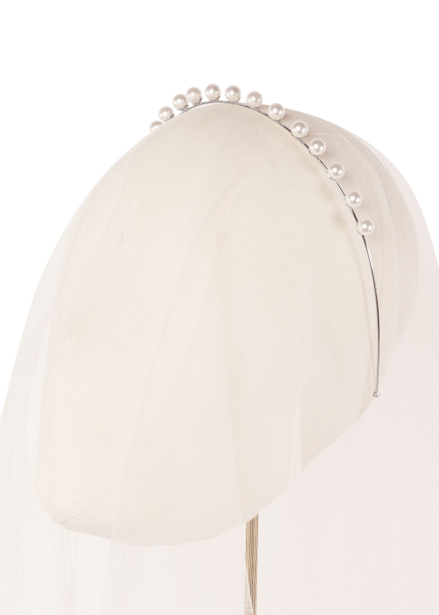 Elizabeth Bower Pearlette Haarreif Braut Rhodium Perlen