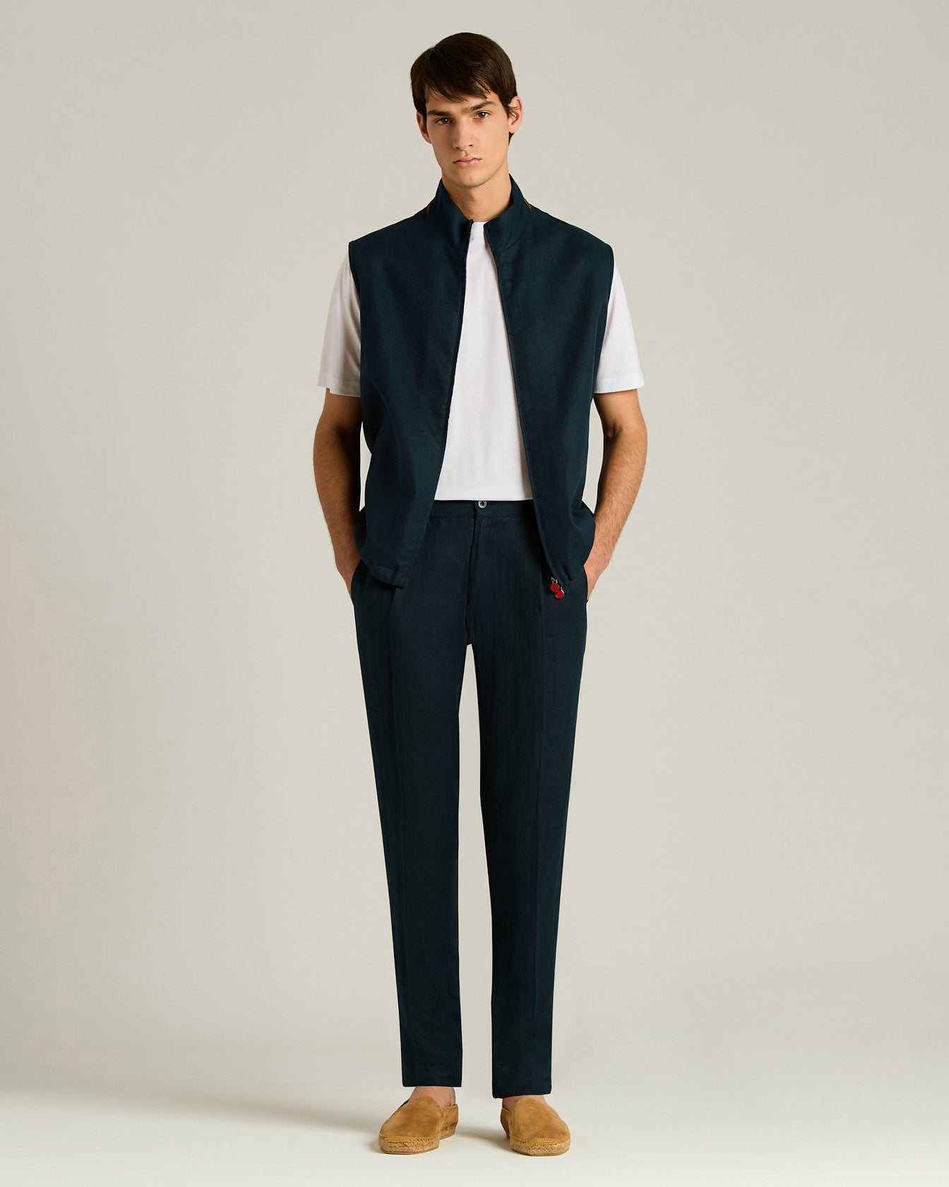 Kiton Trousers Leinenhose navy Comfort Fit