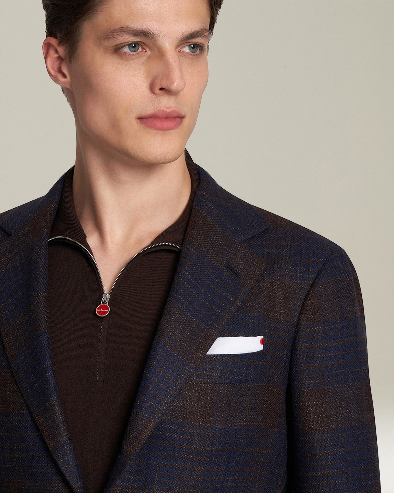 Kiton Jackets Sakko Kaschmir Blau Burgund Overcheck 50