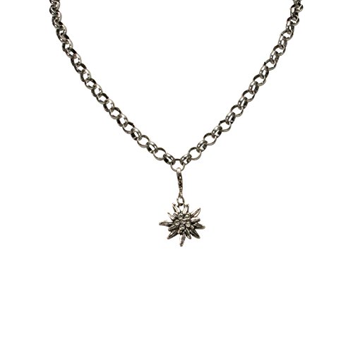 Alpenflüstern Anhänger Strass-Edelweiß klein antik-silber
