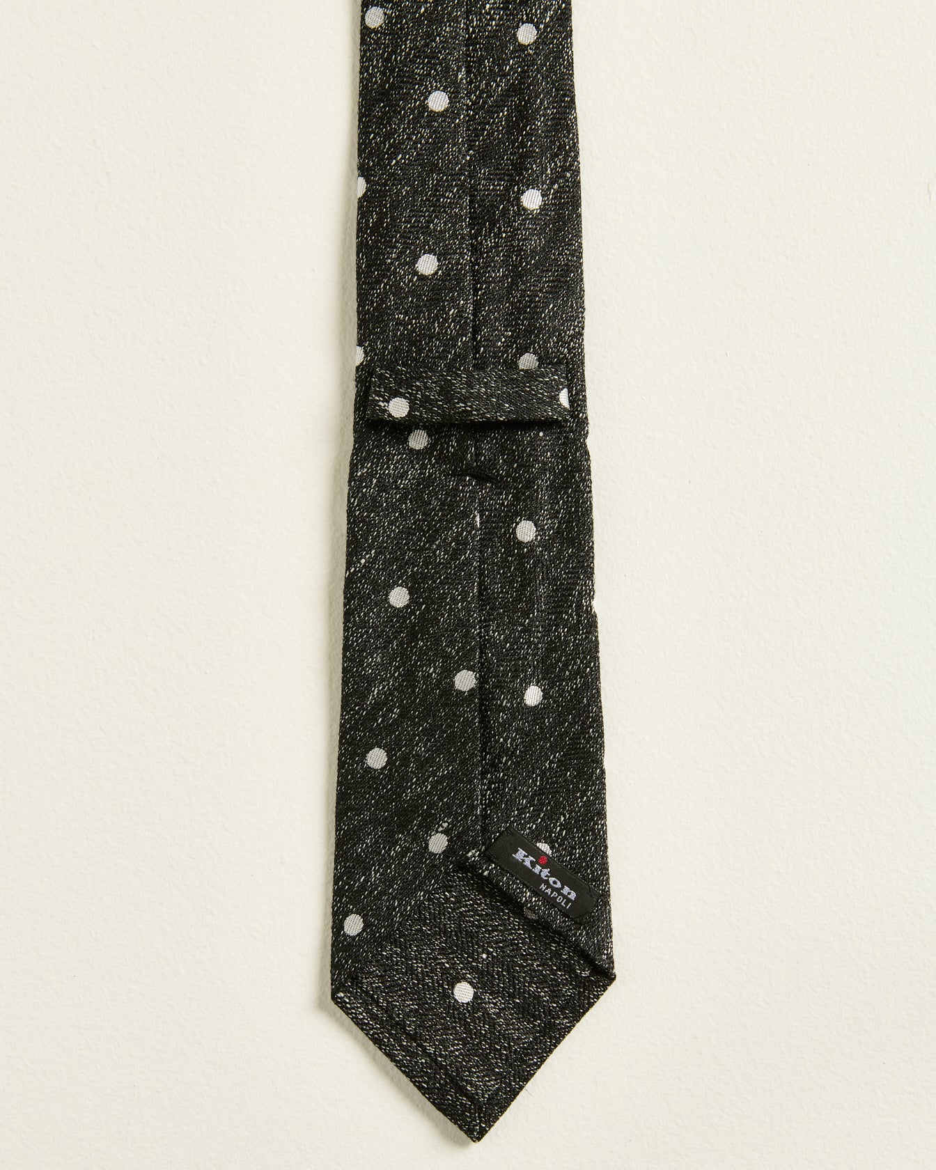 Kiton Ties Wollkrawatte Anthrazit Punkte 148 cm
