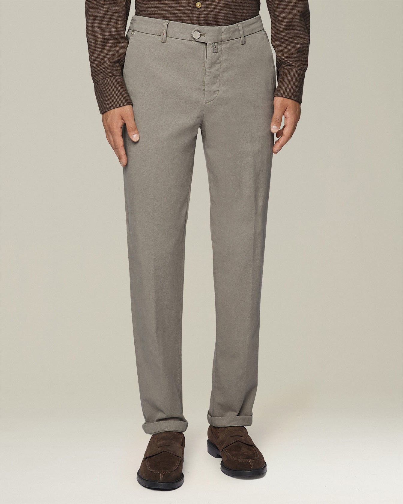 Kiton Casual Cotton Trousers Stoffhose Lyocell Beige