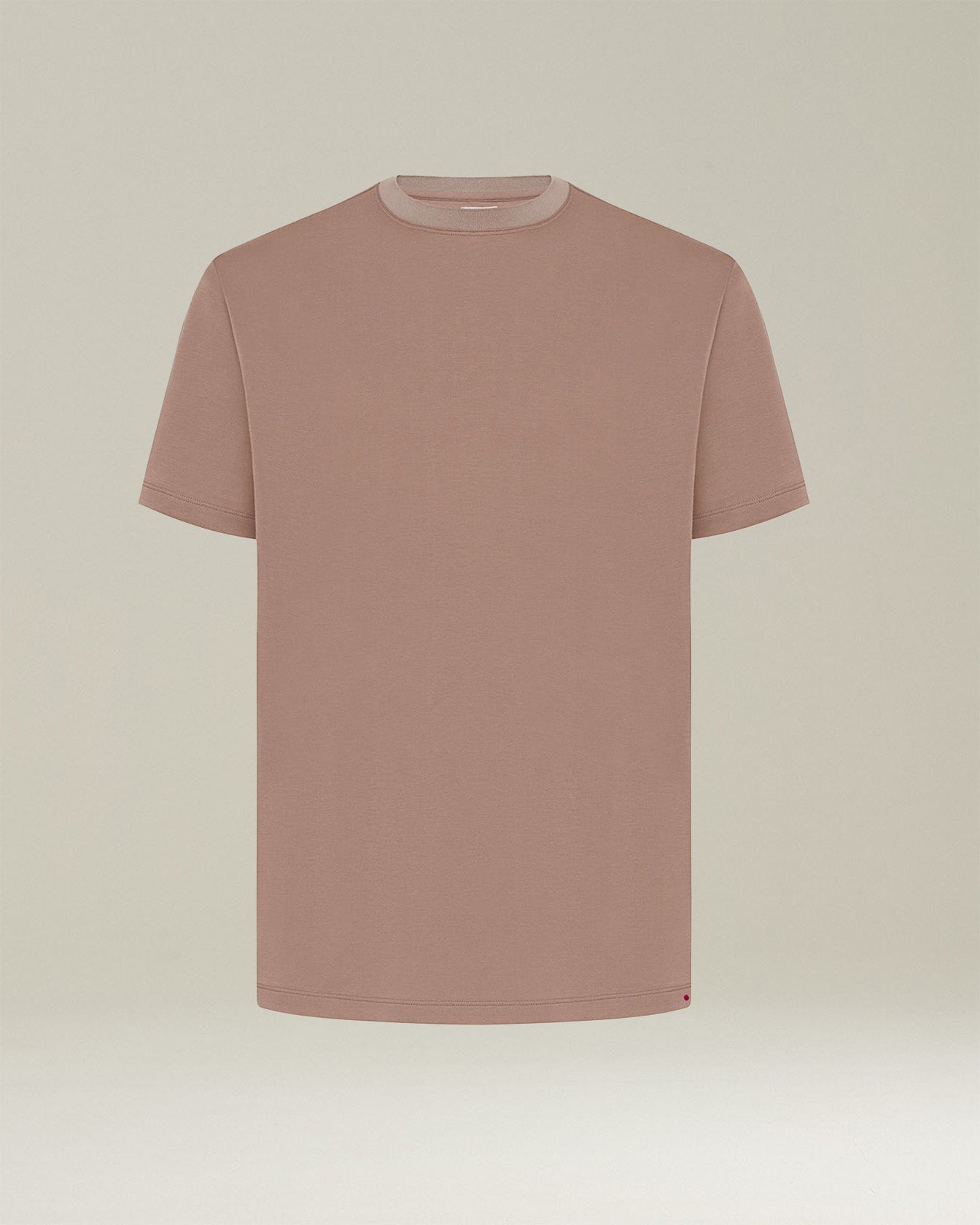 Kiton Milano T-Shirt Baumwolle Grau Kurzarm Herren Rundhals