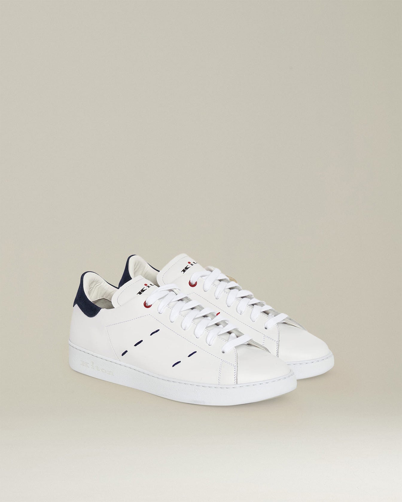 Kiton Sneakers Schuhe Kalbsleder weiß Gr. 43