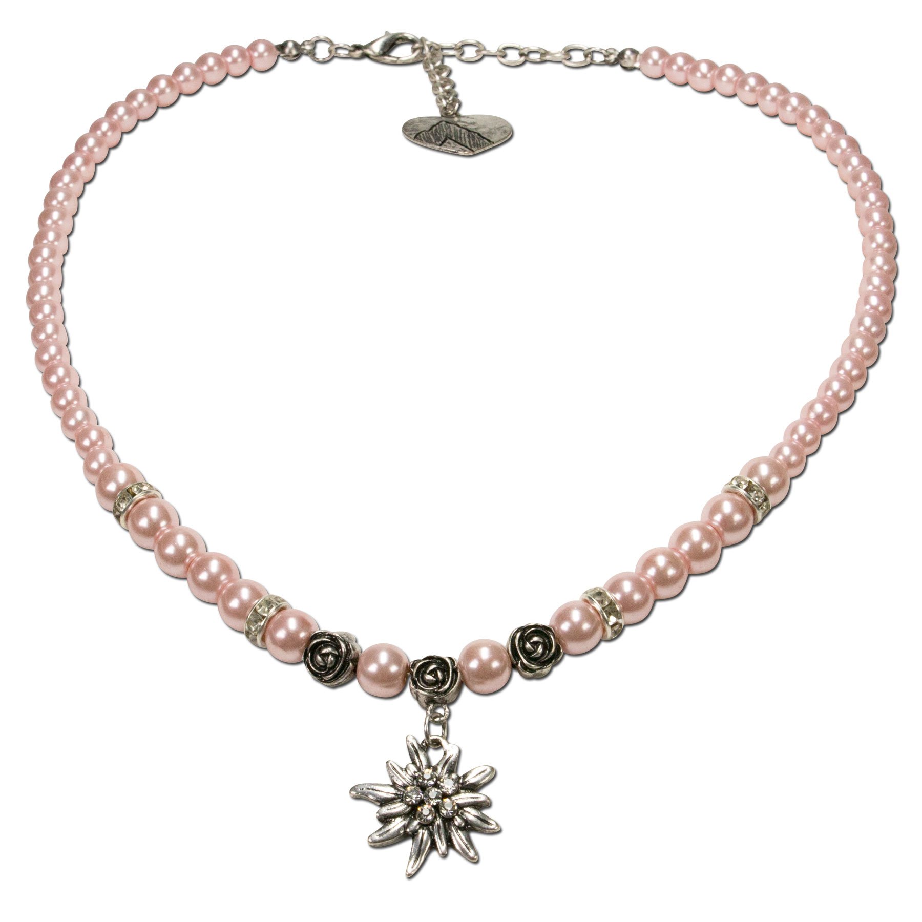 Alpenflüstern DAHEIM SET024 Schmuck-Set rosa Edelweiß