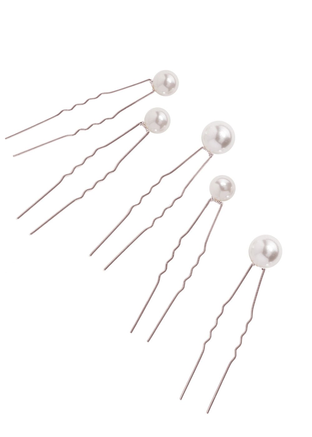 Elizabeth Bower Bubble Mini Pearl Haarnadeln Rhodium 5er Set
