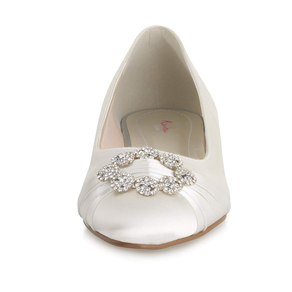 Rainbow Club Essentials Dulcie Ballerina Ivory Satin flach