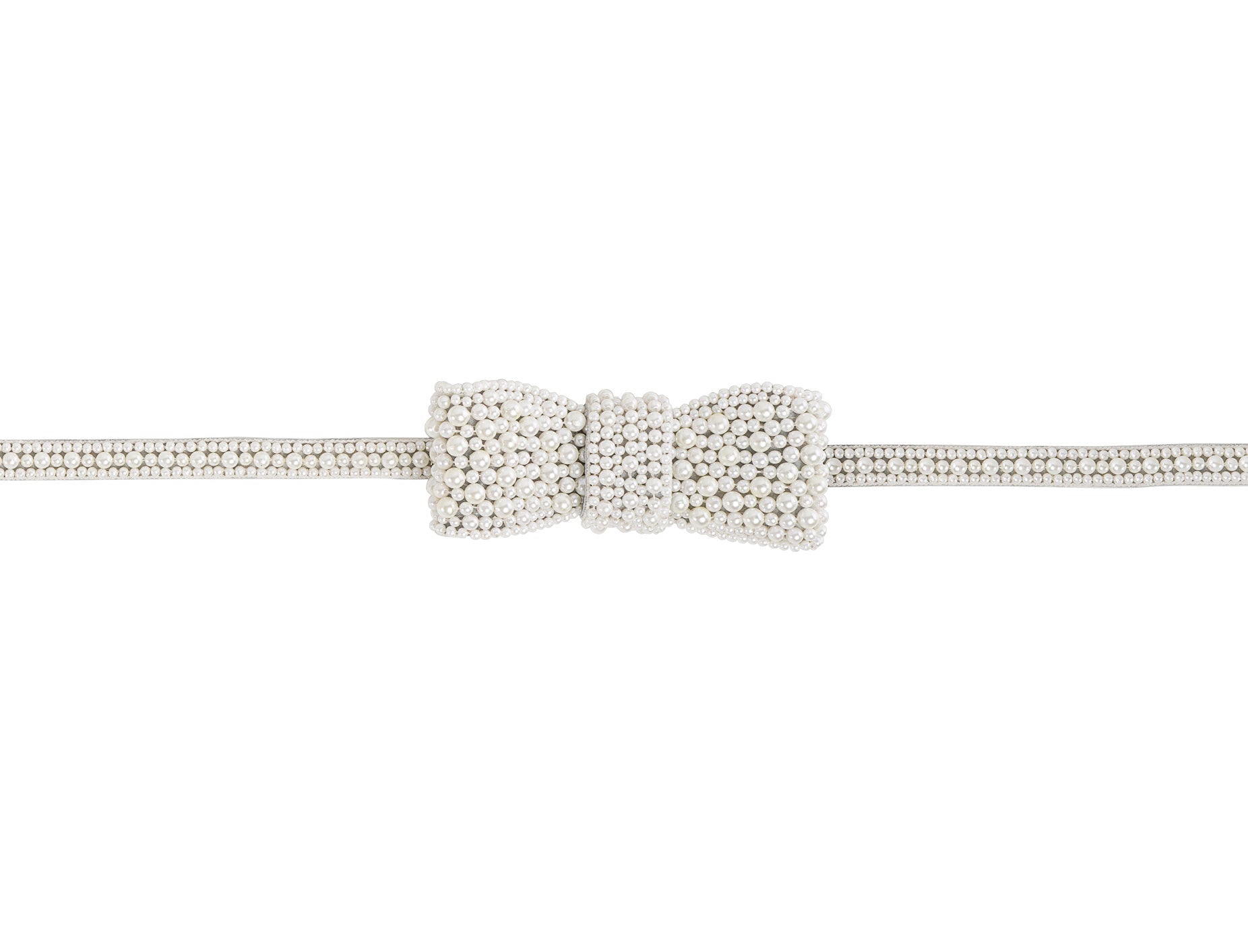 Elizabeth Bower Bow Pearl Belt Braut Gürtel S/M Perle bestickt