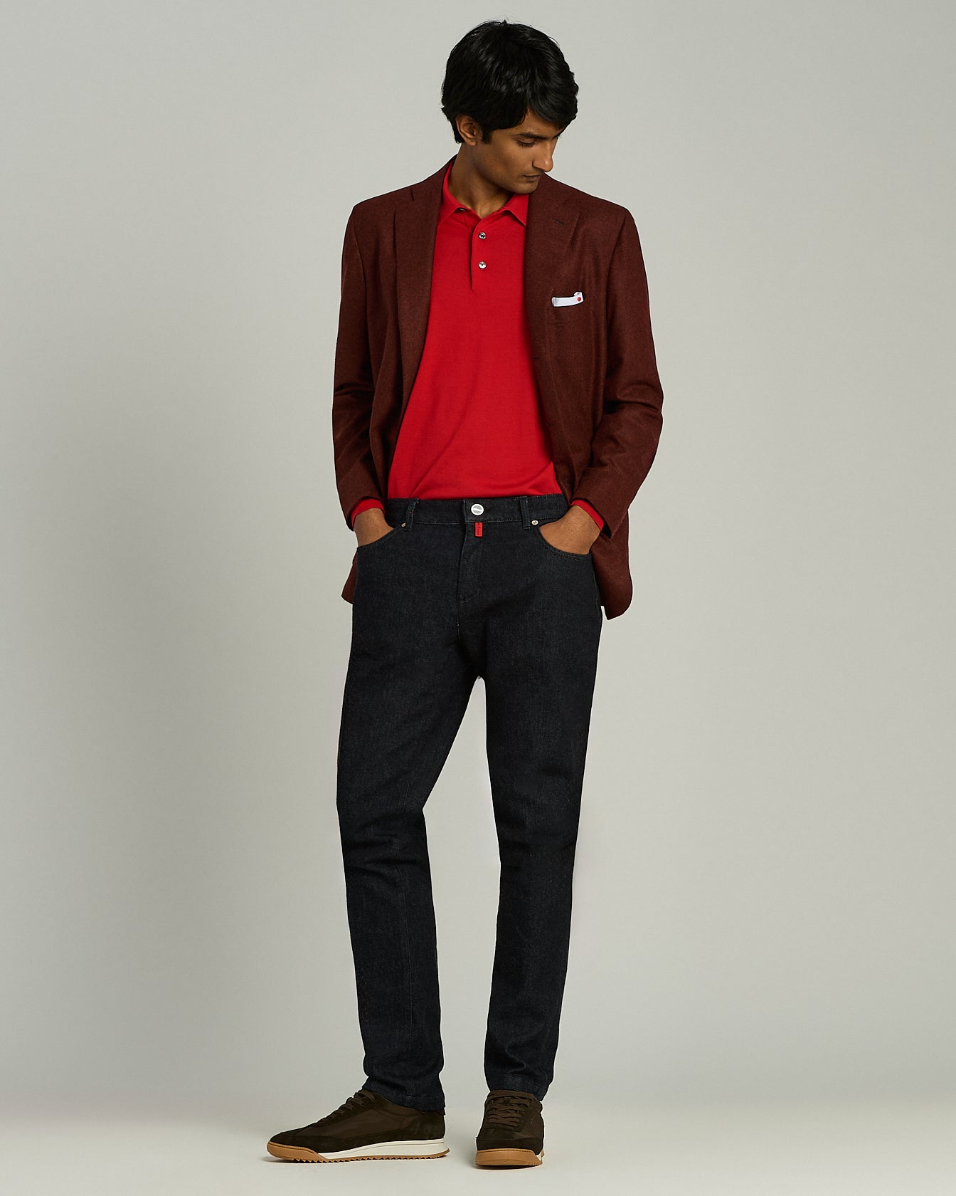 Kiton Jacke Kaschmir Sakko Bordeaux Einreihig 46-58