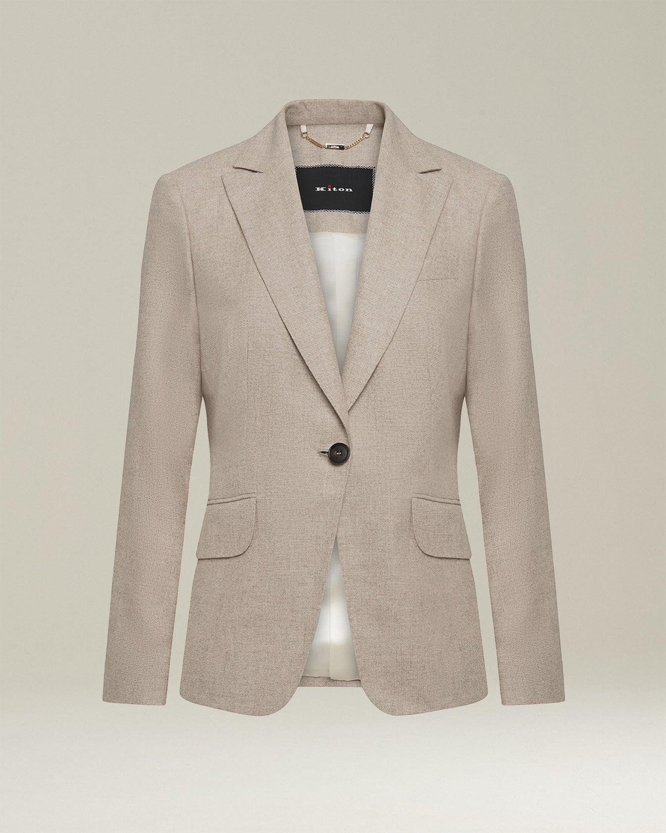 Kiton Giacca Cashmere Blazer Sakko Beige Damen