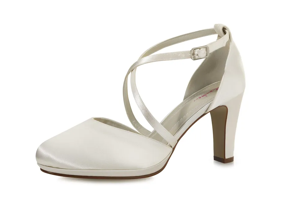 Rainbow Club Essentials Olaila Pumps Satin Ivory Blockabsatz