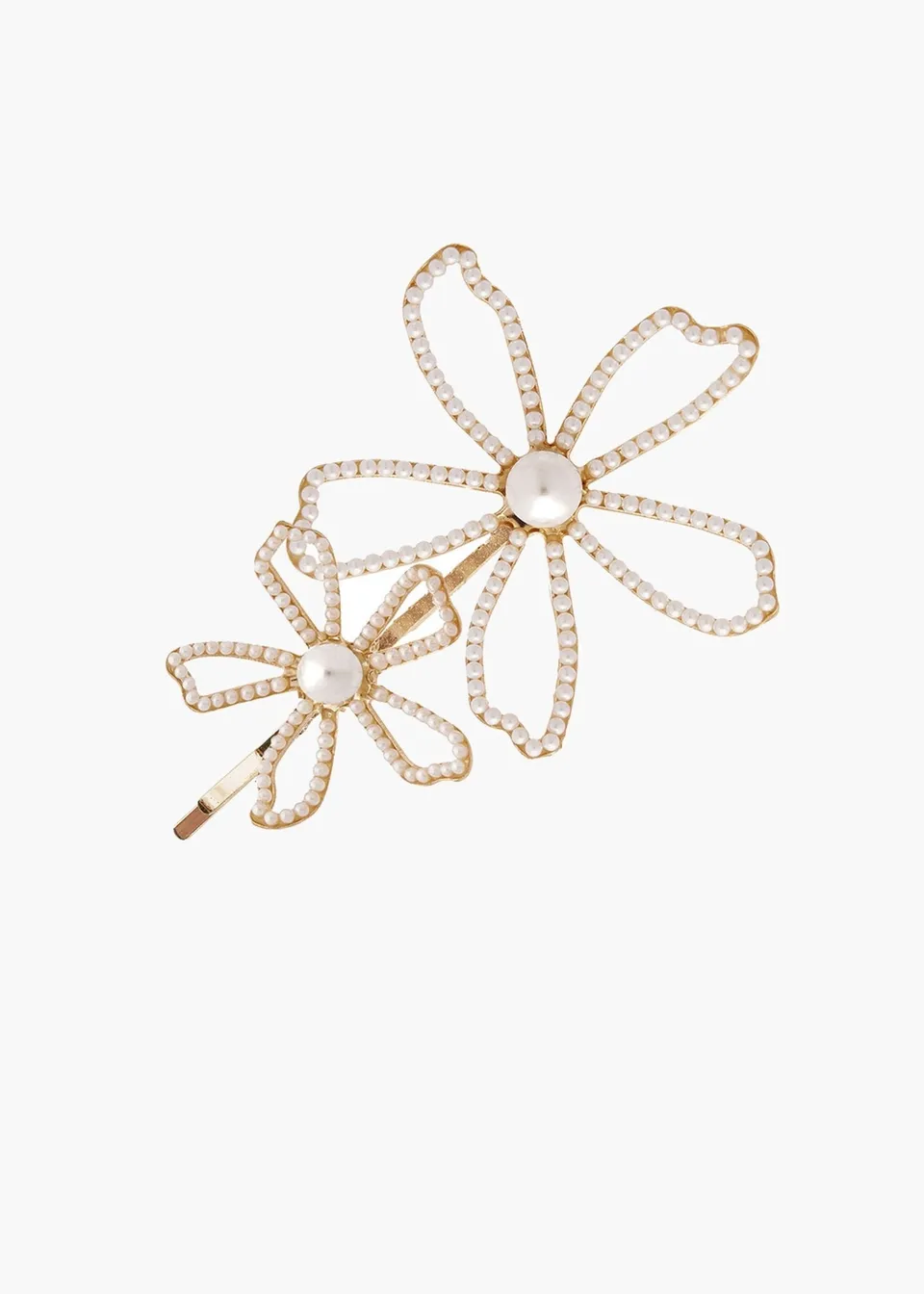 Elizabeth Bower Daisy Dublet Haarnadel Gold Blumen Perle