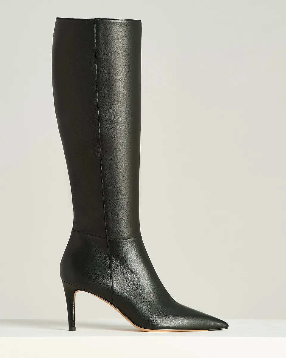 Kiton Shoes Black Lambskin Stiefel Lammleder Gr.38