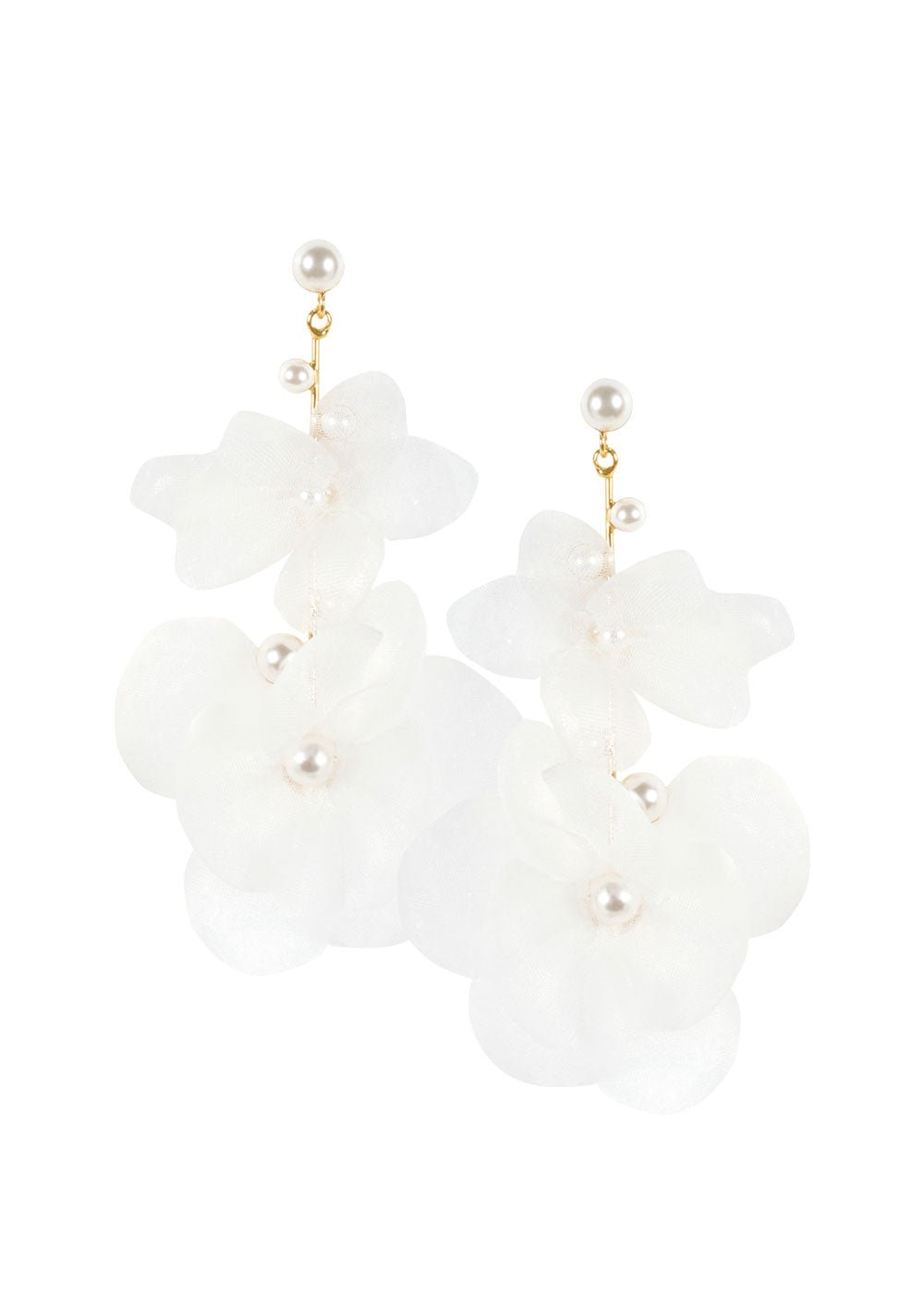 Elizabeth Bower Flutter Floral Braut Tropfenohrringe Gold