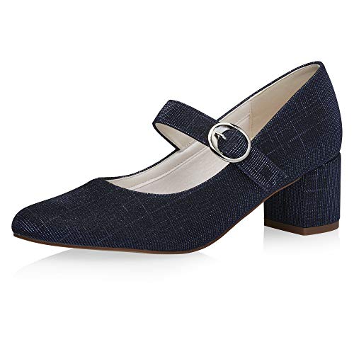 Rainbow Club Luxe Annemarie Navy Metallic Brautschuhe Glitzer