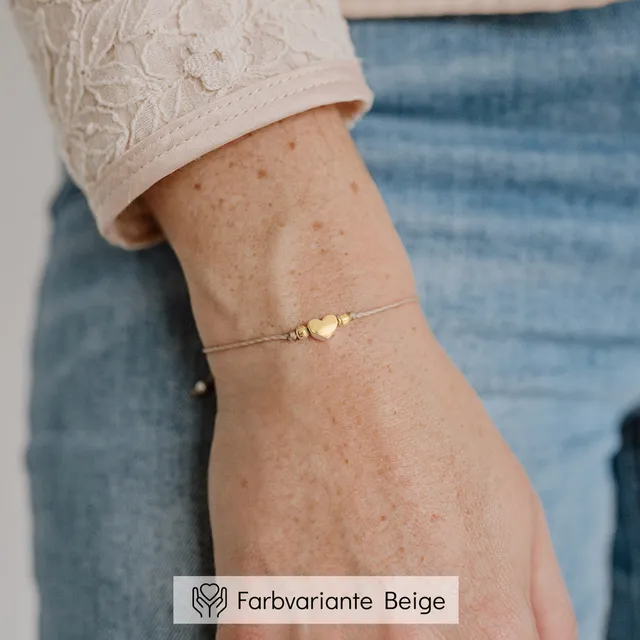 Perlenbräute Armbänder Makramee-Armband Beige Herz verstellbar