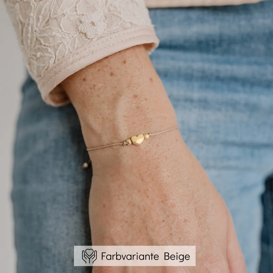 Perlenbräute Armbänder Makramee-Armband Beige Herz verstellbar
