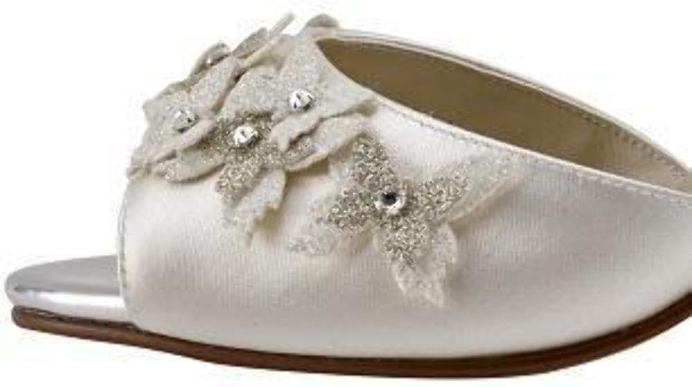 Rainbow Club Embellished Zarah Ivory Satin Silber Glitzer Pumps