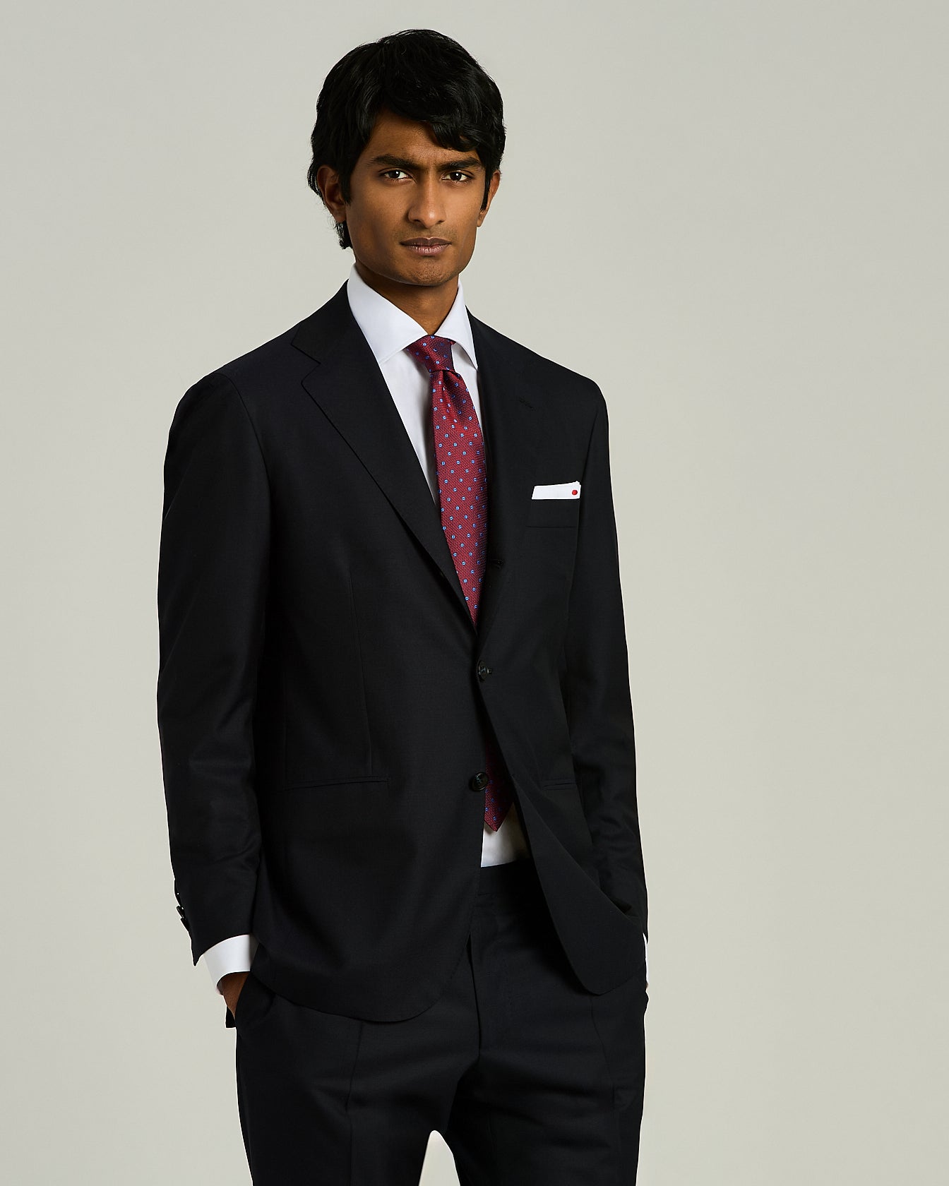 Kiton Seidenkrawatte Gemustert 8,5 cm Handgenäht