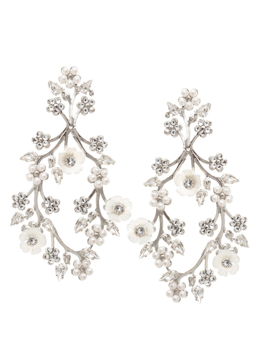 Elizabeth Bower Sakura Blossom Ohrringe Rhodium Perlmutt