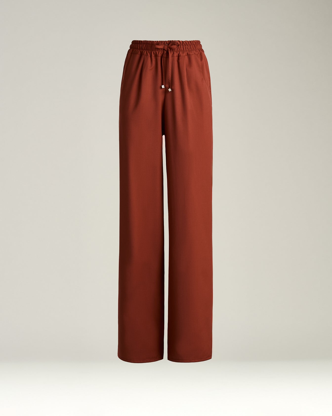 Kiton Palazzo Hose Wolle Terracotta elastisch