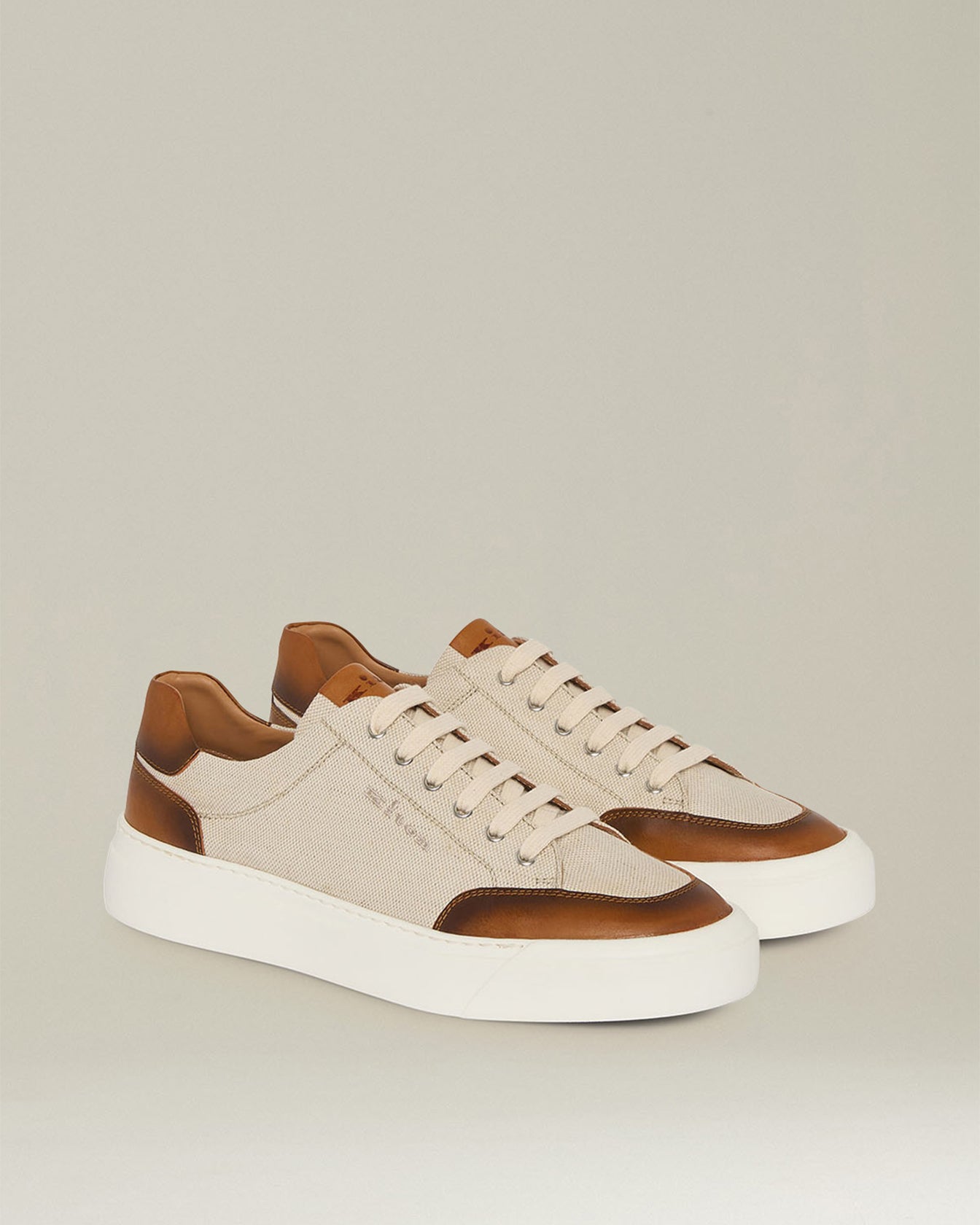 Kiton Shoes Urban Sneakers Leder Sneaker Canvas