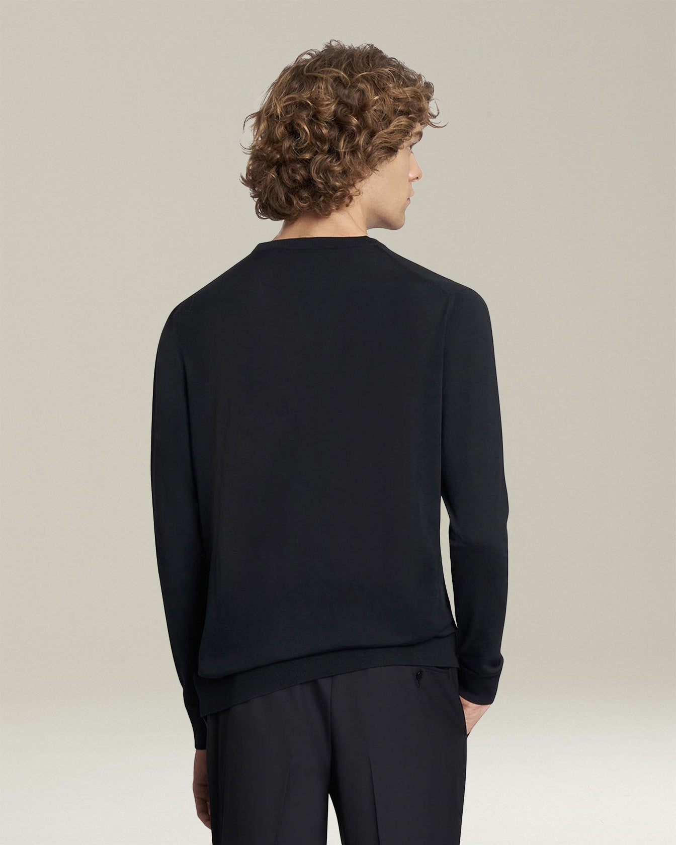 Kiton Knitwear V-Pullover Wolle schwarz Diamante Blu