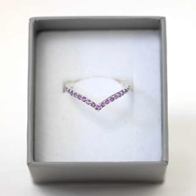Juvelan Ring mit Amethyst Silberring Größe 52 Stacking