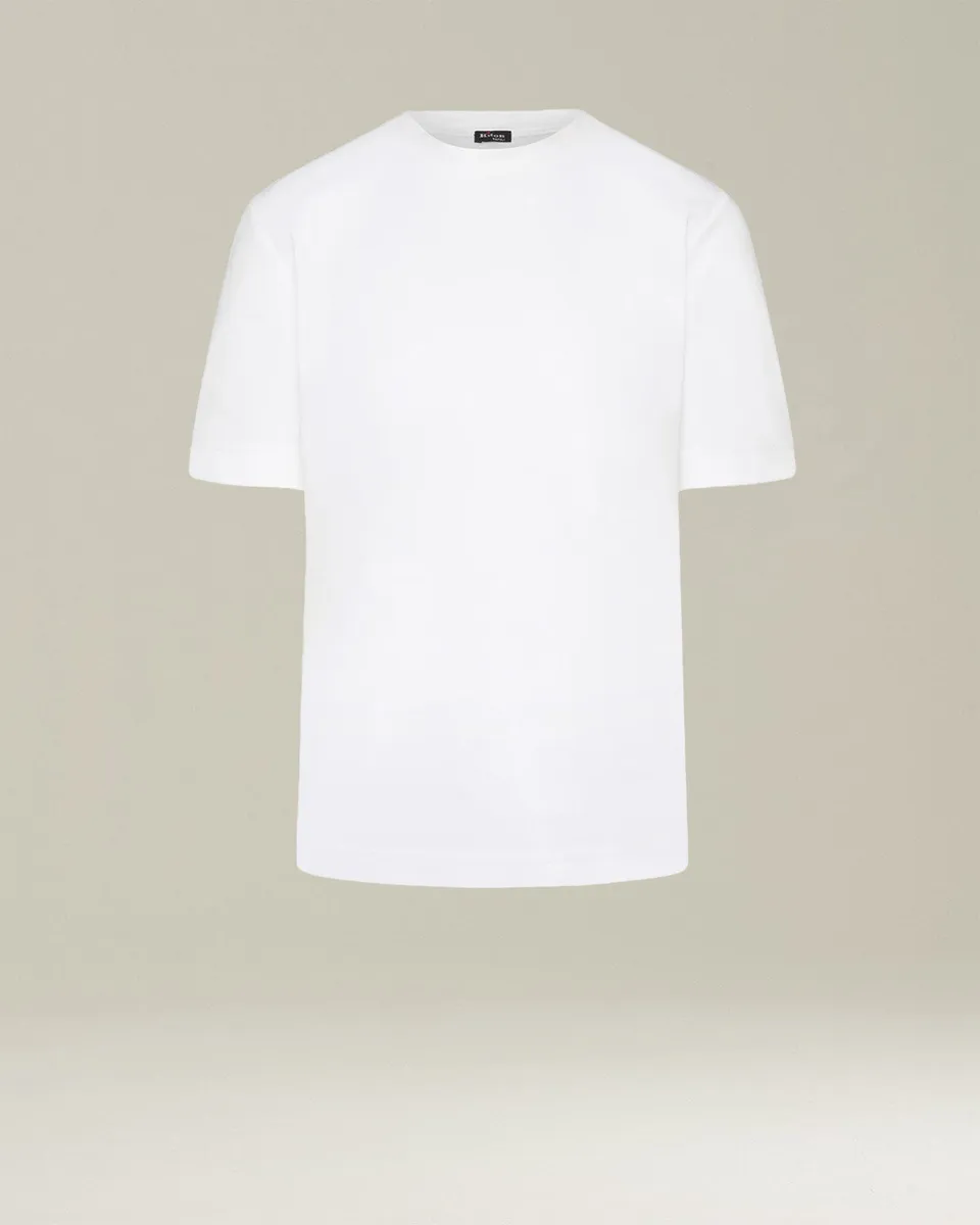 Kiton Shirts Camicia T-Shirt Baumwolle Weiß Rundhals