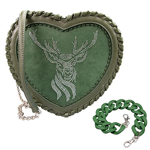 Alpenflüstern DAHEIM DTA096 Herzhandtasche Strasshirsch