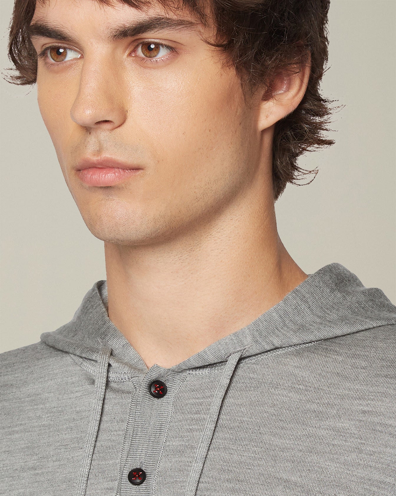 Kiton Knitwear Hoodie Kaschmir Seide Knopfleiste